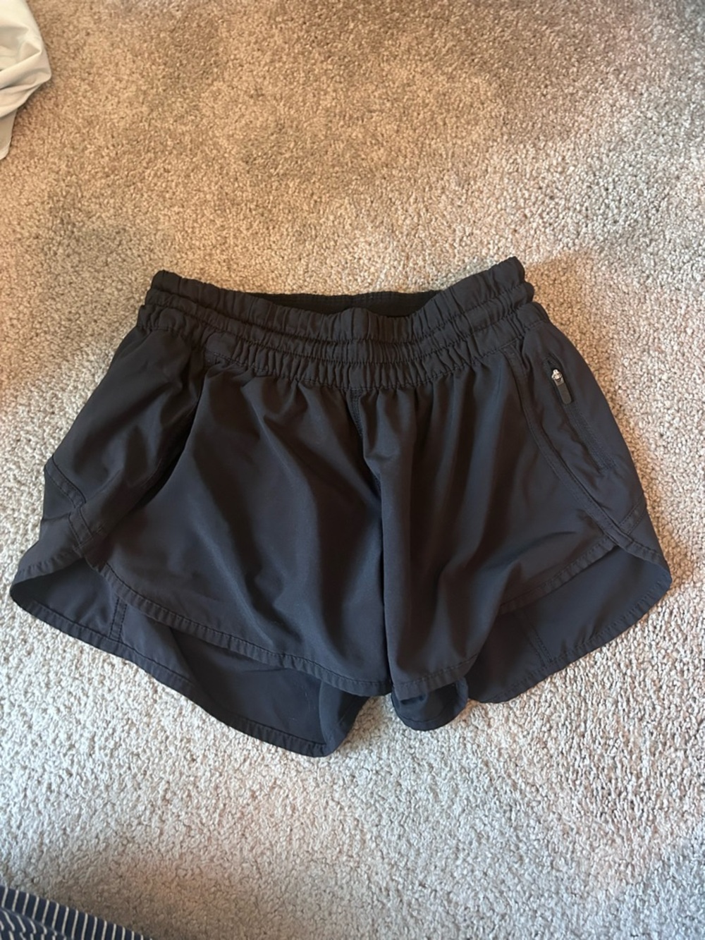 Women's Lululemon Black Athletic Shorts - Track That Lined 4”